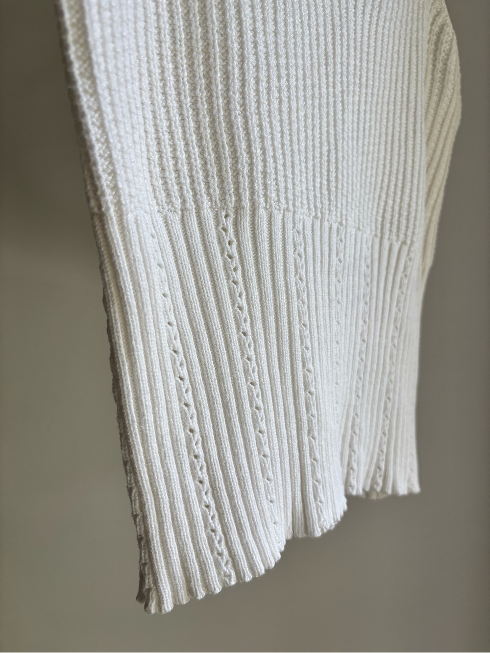 White Ribbed Knit Tank Top - Picture 4 of 7